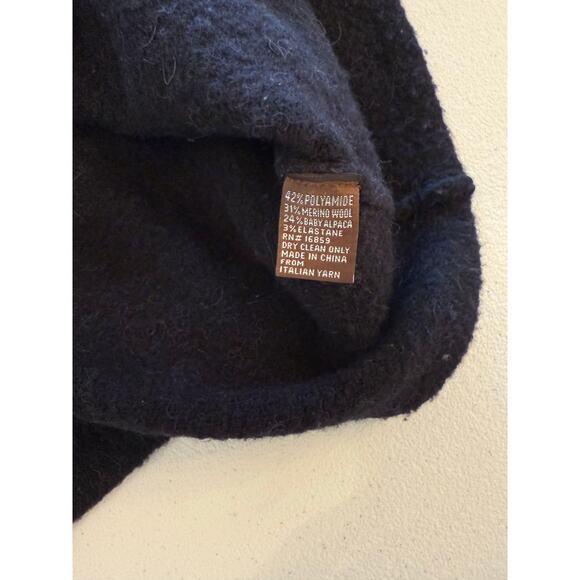 J McLaughlin Black Merino Wool Baby Alpaca Pullover Ribbon Tie Sweater Sz S - Picture 4 of 7